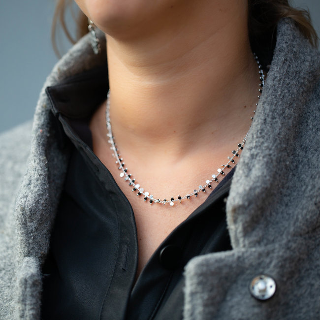 Zilver ketting met muntjes