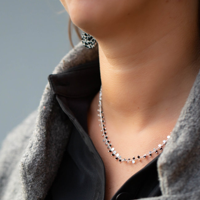 Zilver ketting met muntjes