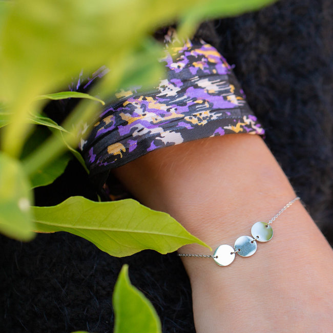armband zilver met drie muntjes
