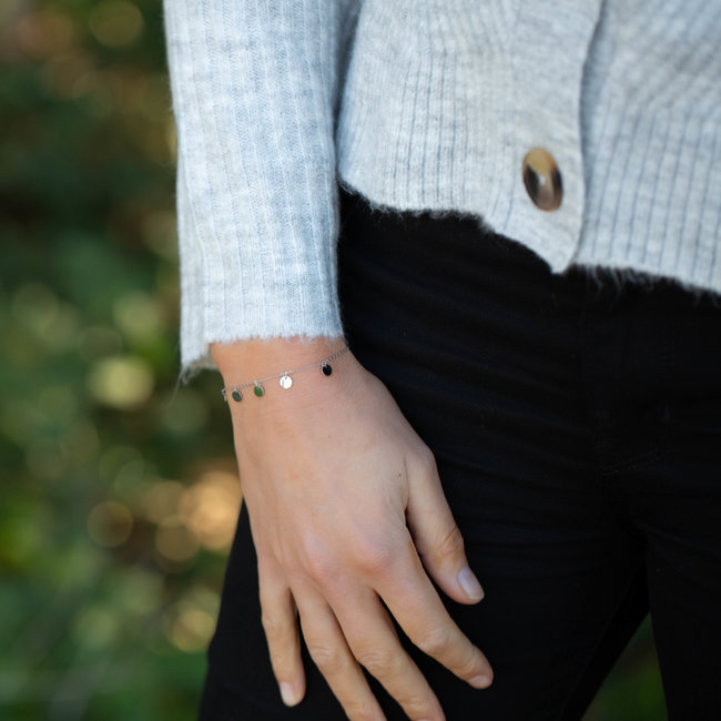 armband zilver met muntjes / coins