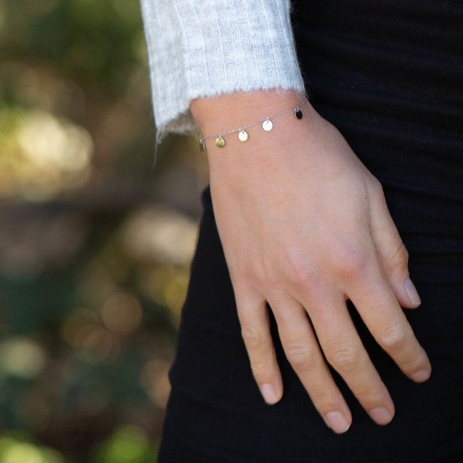 ZAG  Bijoux armband zilver met muntjes / coins