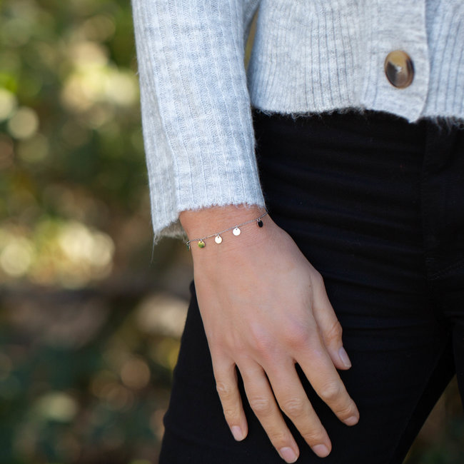 armband zilver met muntjes / coins