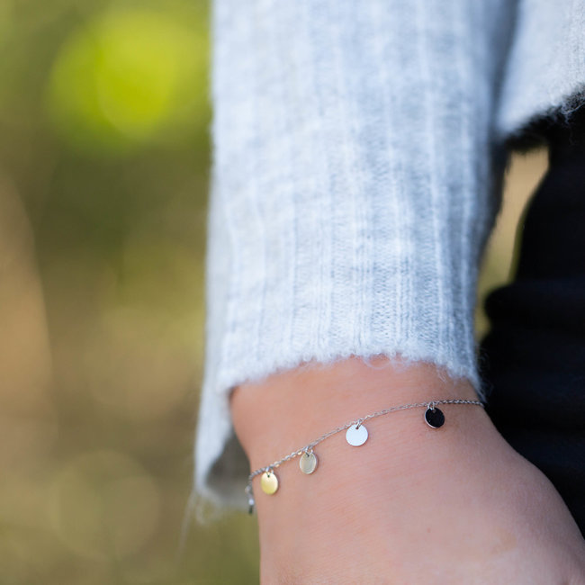 armband zilver met muntjes / coins