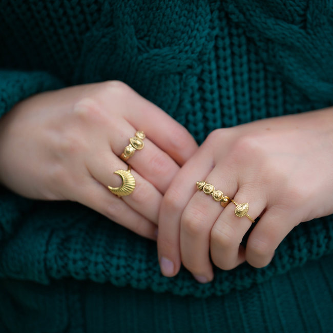 Biba Ring goud druppel en bolletjes