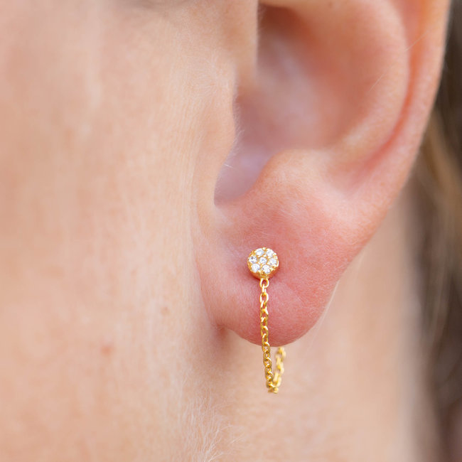 Chain Zirconia Disc Goldplated