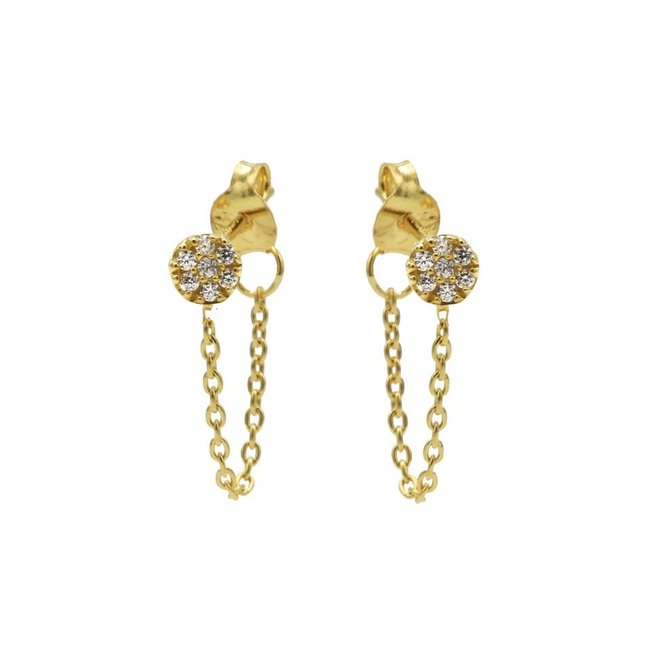 Chain Zirconia Disc Goldplated