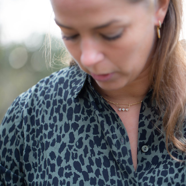Zag bijoux ketting goud crystal steentjes
