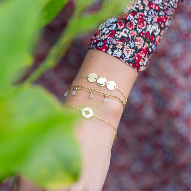 ZAG  Bijoux armband goud met drie muntjes