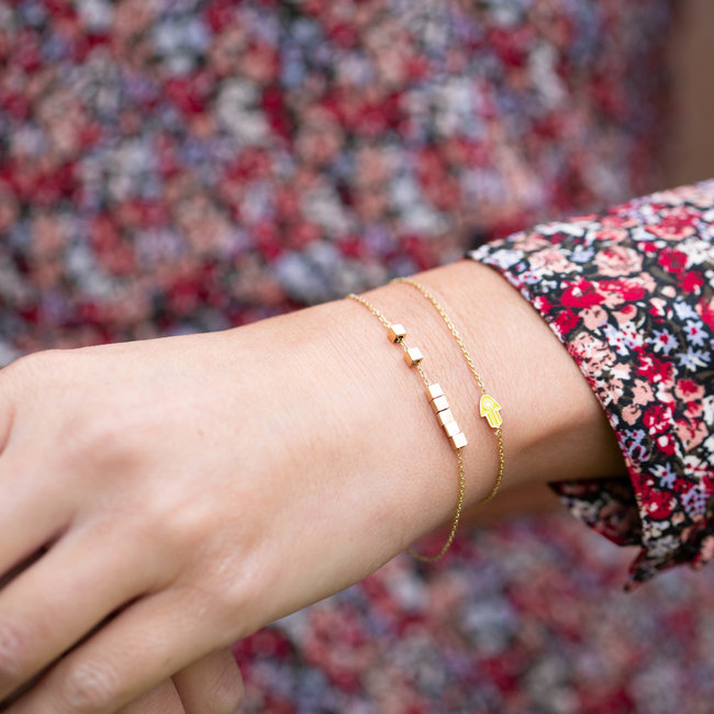 ZAG  Bijoux ZAG Bijoux armband goud met blokjes