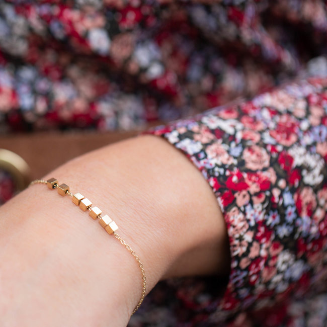 ZAG  Bijoux ZAG Bijoux armband goud met blokjes