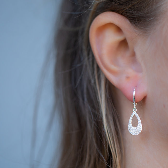 Sparkling oorbellen zilver