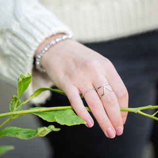 ZAG  Bijoux Zilveren ring met V