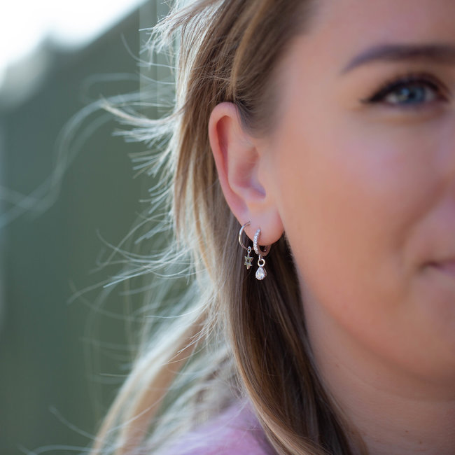 KARMA Zilver sterke oorbellen of oorringen open ster