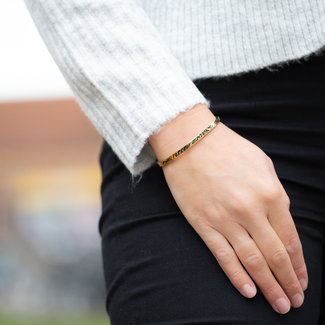 Goud stalen armband met tijger