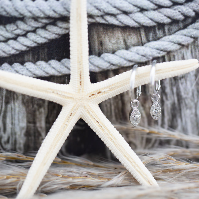 KARMA Hoops Symbols Zirconia Pointy Oval Silver Karma