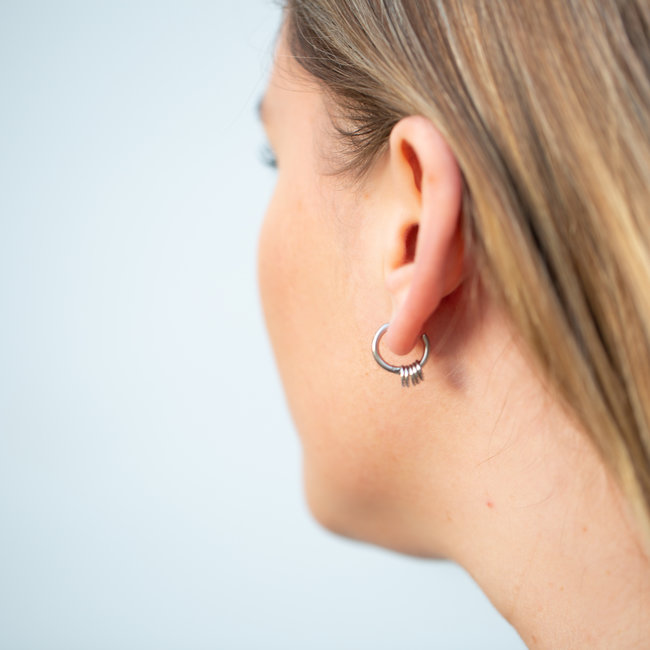 Day & Eve  Zilver oorbellen dancing circle