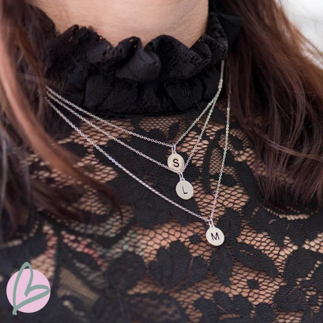 ZAG  Bijoux initial ketting zilver 45 of 65cm