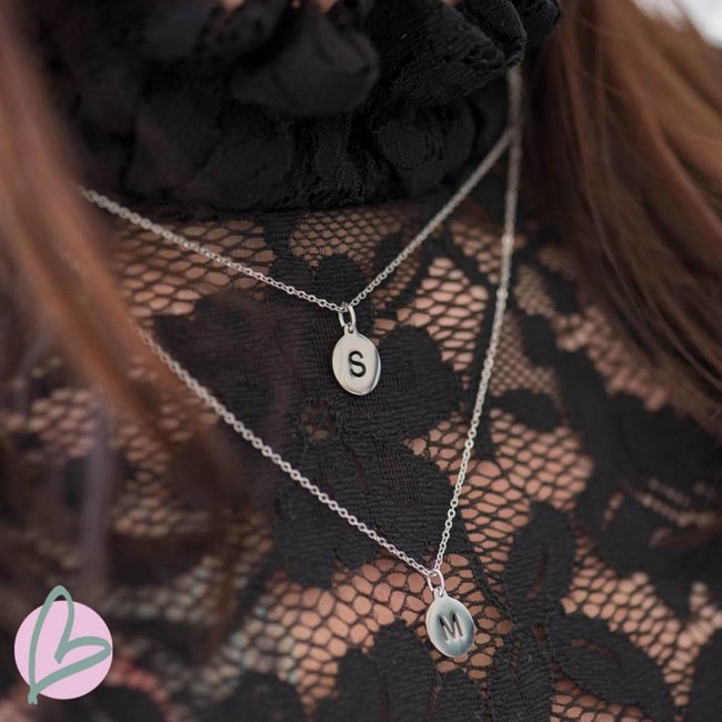 ZAG  Bijoux initial ketting zilver 45 of 65cm