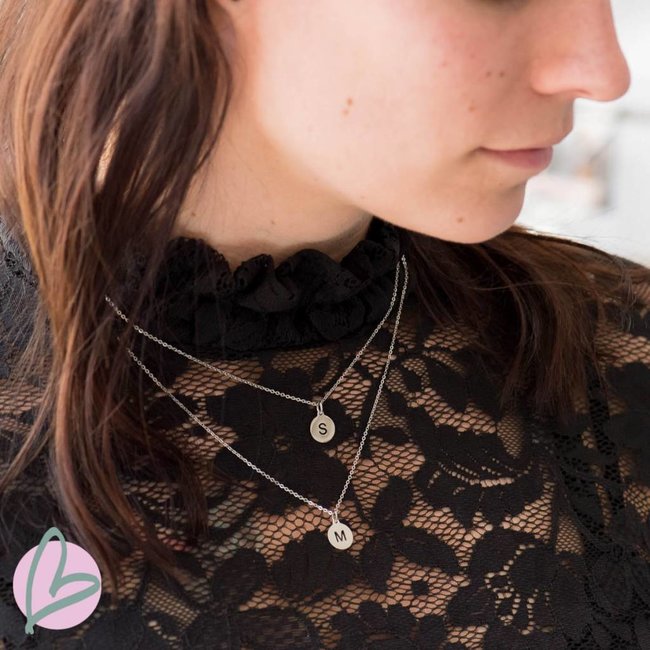 ZAG  Bijoux initial ketting zilver 45 of 65cm