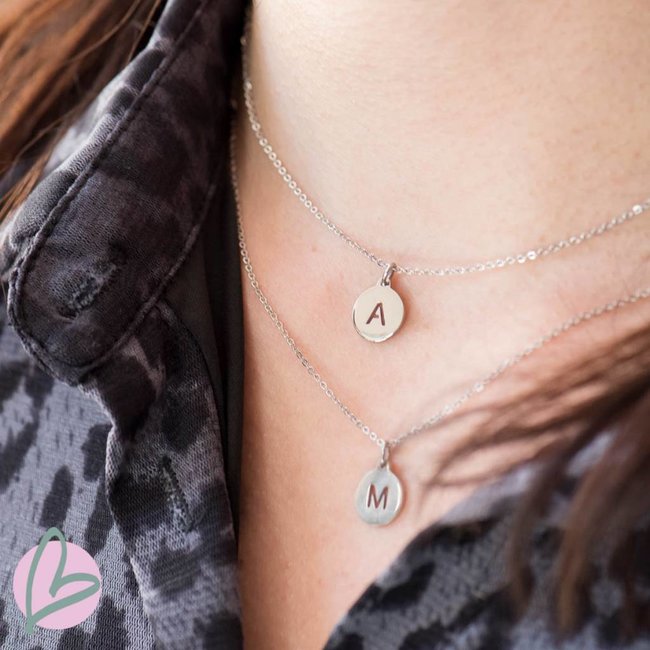 ZAG  Bijoux initial ketting zilver 45 of 65cm