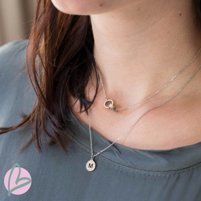 ZAG  Bijoux initial ketting zilver 45 of 65cm