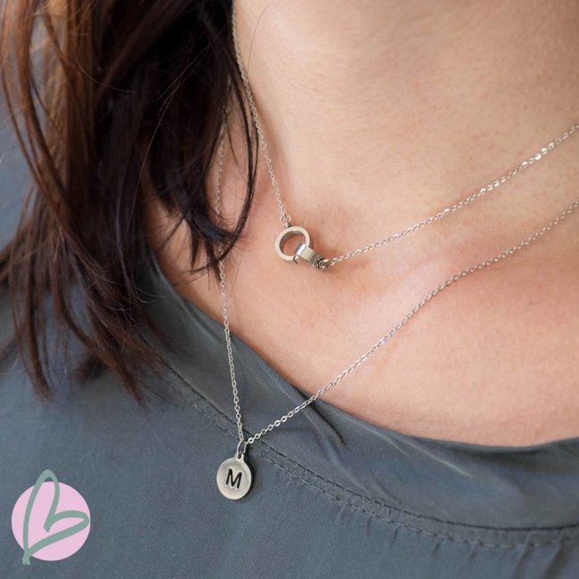 ZAG  Bijoux initial ketting zilver 45 of 65cm