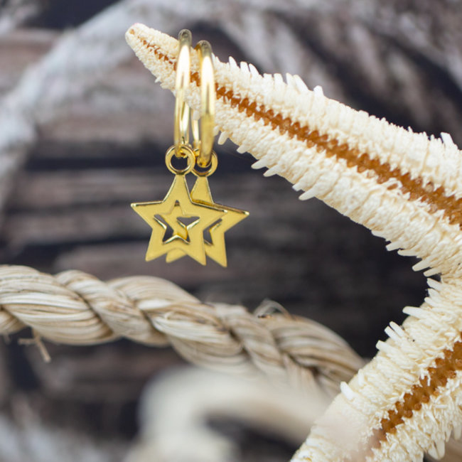 KARMA Hoops Symbols Open Star Gold 925