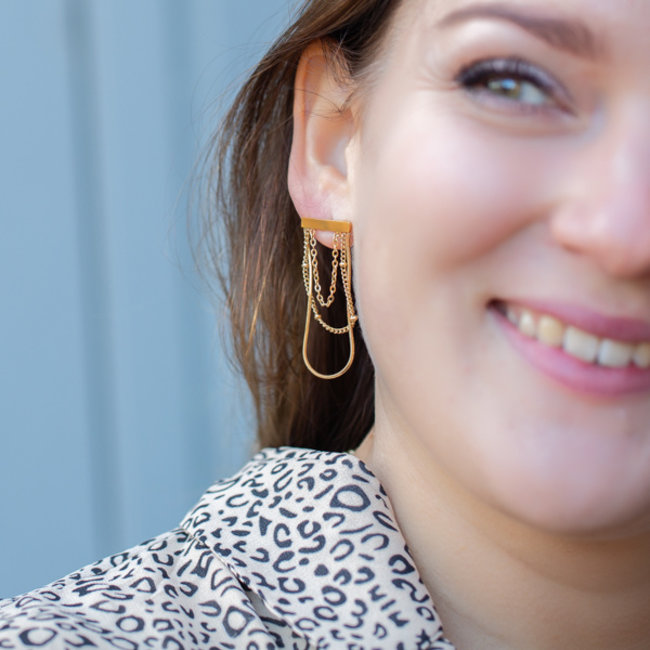 Day & Eve by Go Dutch Label Goud oorbellen tube met kettingen