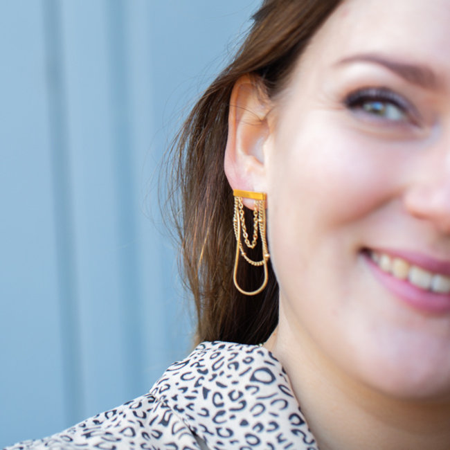 Day & Eve by Go Dutch Label Goud oorbellen tube met kettingen
