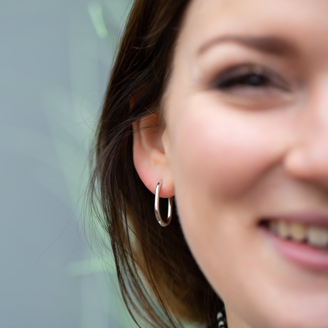 Day & Eve  Minimalistische oorbellen zilver rechthoek