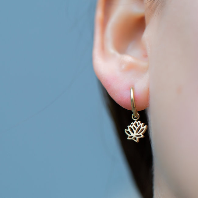 Day & Eve  Goud oorbellen lotusbloem