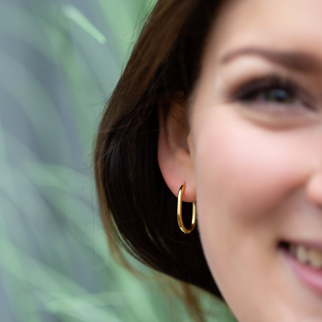 Day & Eve by Go Dutch Label Goud oorbellen minimal rechthoek