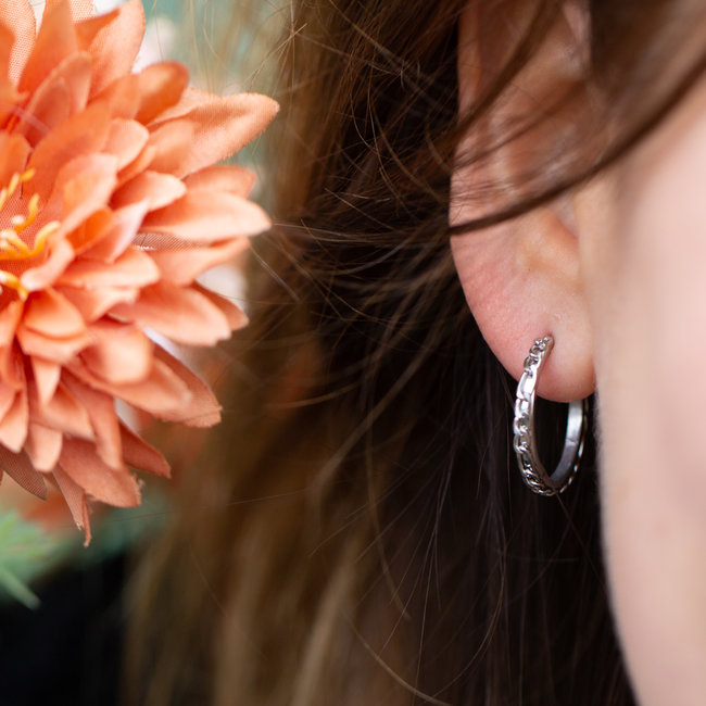 Day & Eve  Zilver creool oorbellen met schakels