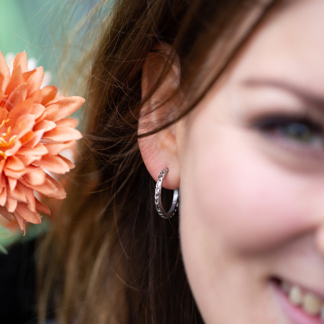 Day & Eve  Zilver creool oorbellen met schakels