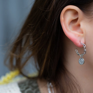 Day & Eve  Zilver schakeloorbellen met munt