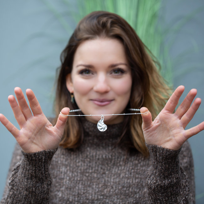 Biba Zilver ketting met schelp