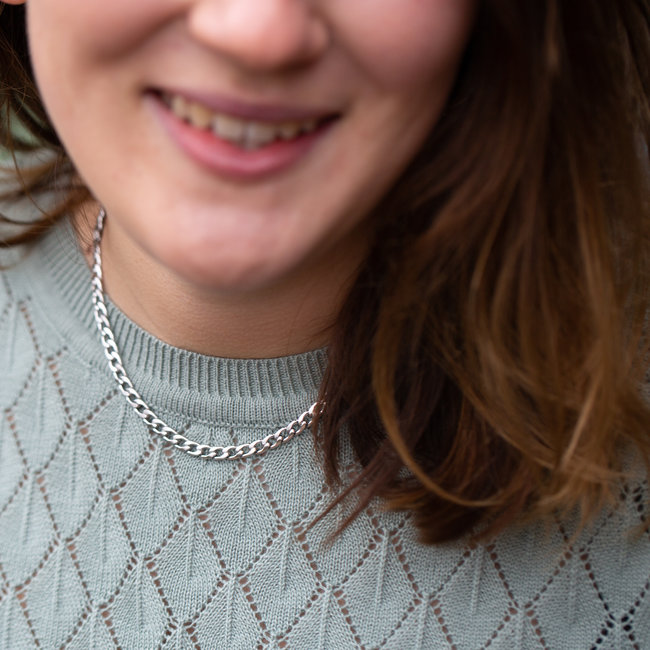 Day & Eve  Zilver schakelketting