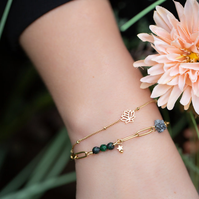 Day & Eve  Lotusbloem armband goud
