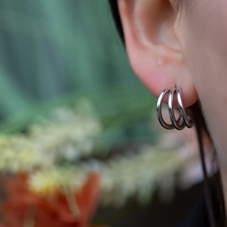 Day & Eve  Oorstekers triple hoop