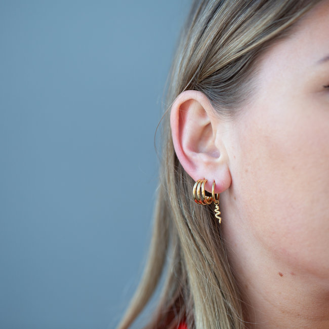 Day & Eve by Go Dutch Label Goud triple oorbellen of slang