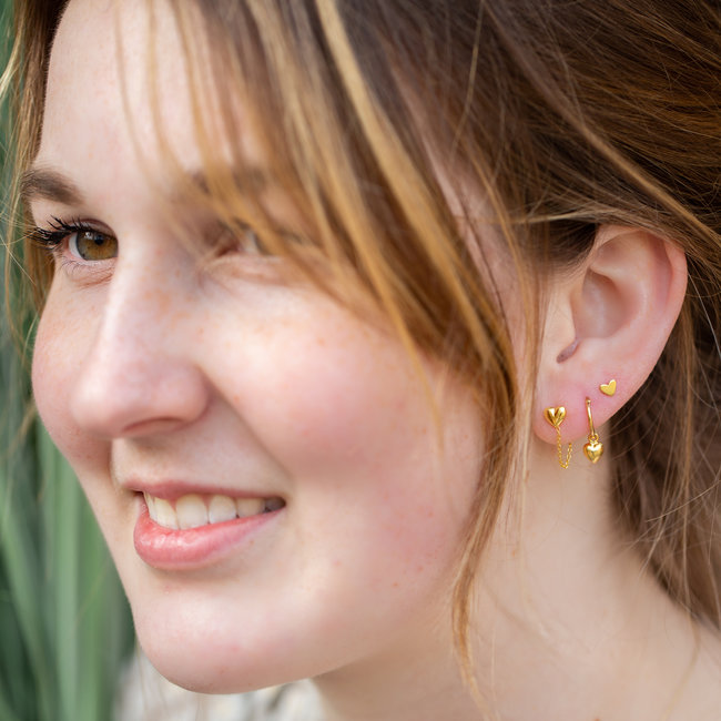 KARMA Goud oorbellen met hartjes