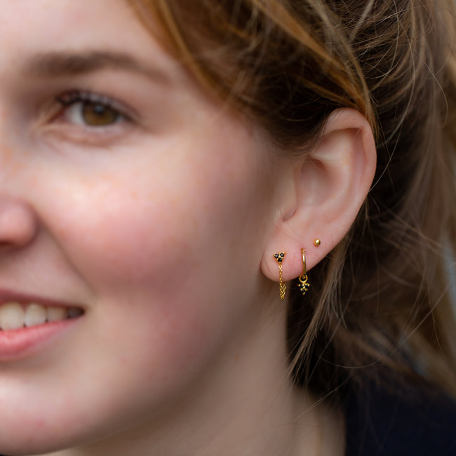 KARMA Chain Triple Black Zirconia Goldplated