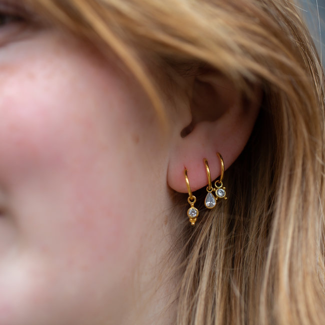 KARMA Hoops Symbols  Zirconia Drop Goldplated