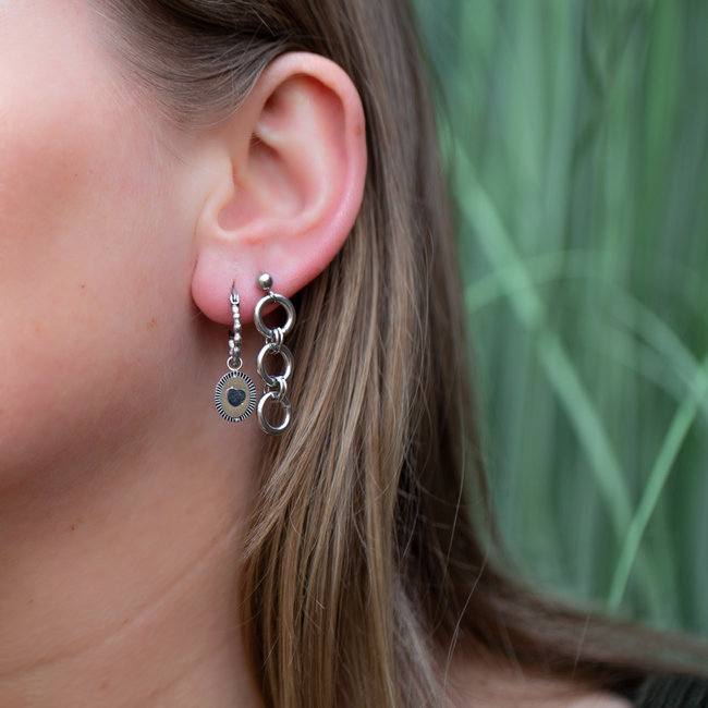 Day & Eve  Zilver oorbellen met rondjes