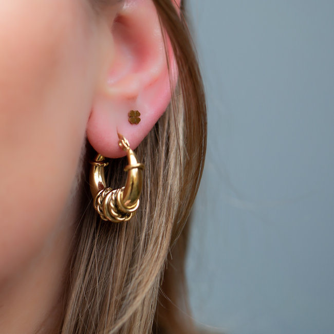 Day & Eve by Go Dutch Label Klaver vier oorstekers goud