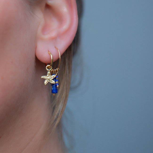 Biba Zeester of zeeblauwe oorbellen