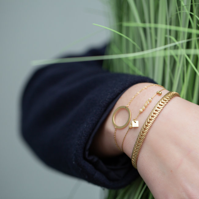 ZAG  Bijoux Armband beige kraaltjes