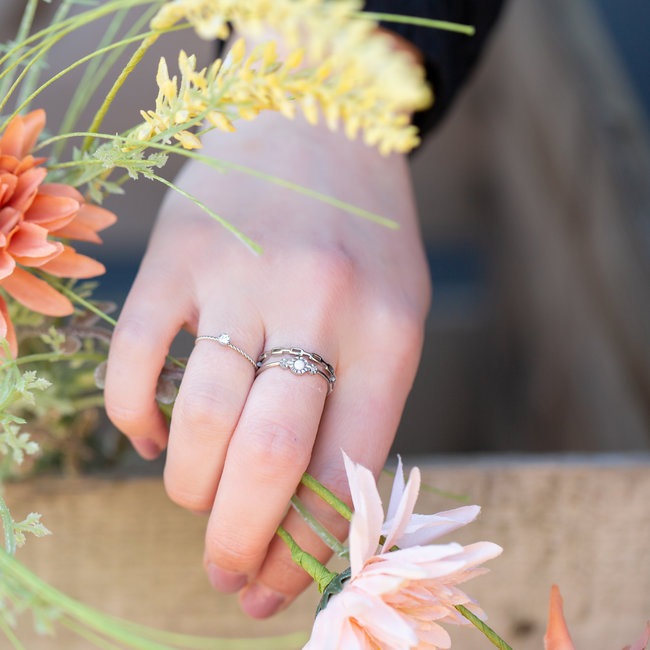 Charmins Zilver aanschuifringen steentjes