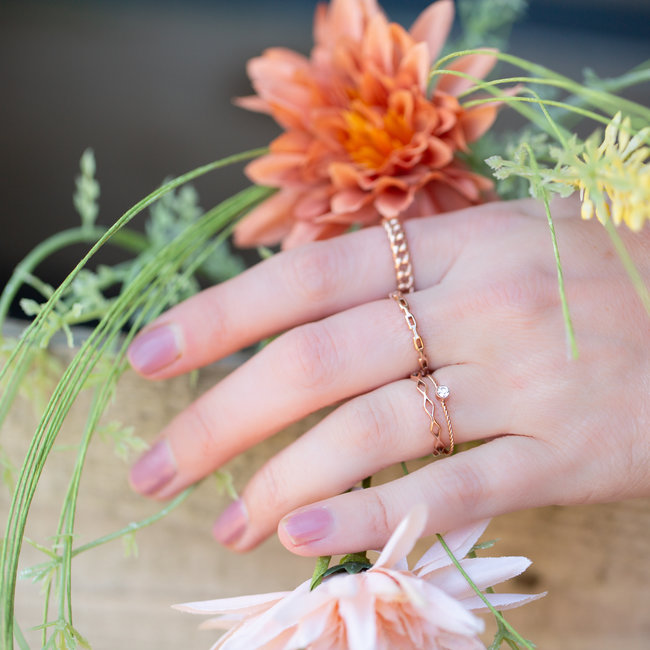 Charmins Rosegoud aanschuifringen schakels