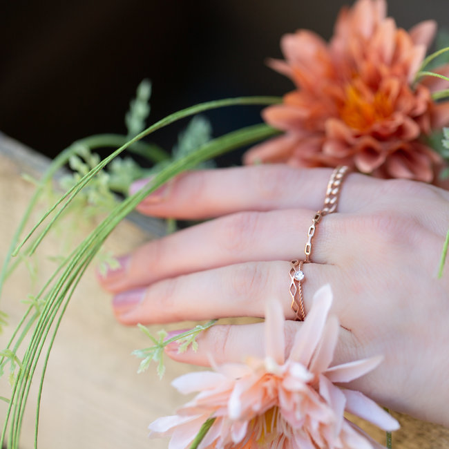 Charmins Rosegoud aanschuifringen schakels